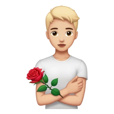 Blooming rose on arm sticker