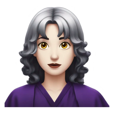 pale beautiful satanic priest with short wavy black hair and violet eyes sticker