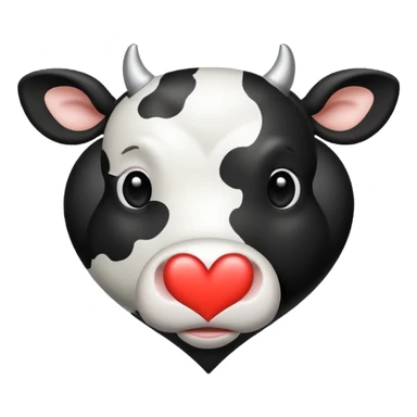 cow print heart sticker