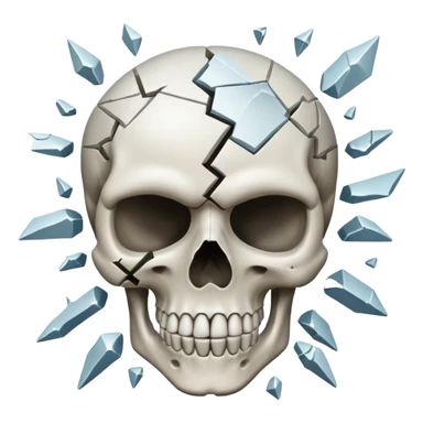 Skull with head explode sticker