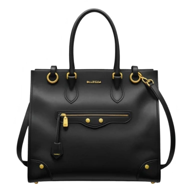 city tote bag from Balenciaga black vintage leather sticker