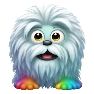 A rainbow yeti poop emoji sticker