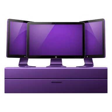 3 dark violet wide screen monitors sticker