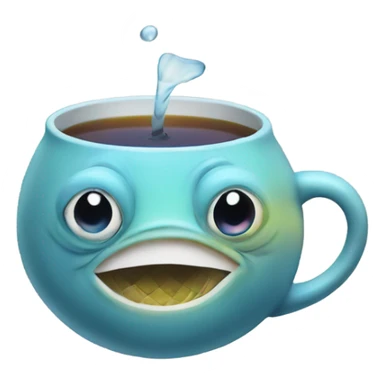 Fish sipping tea sticker