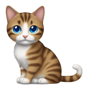 Tabby cat with brunnette tanned blue eyed girl sticker