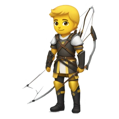 archer with yellow and white armor and black boots  without helmet  sticker