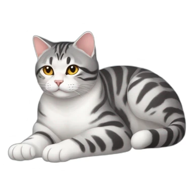 Lying down-cat-American shorthair-cathandswhole body-lie down-Close your eyes. sticker