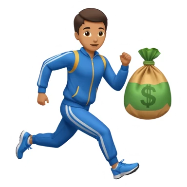 Robber running with Money bag sticker