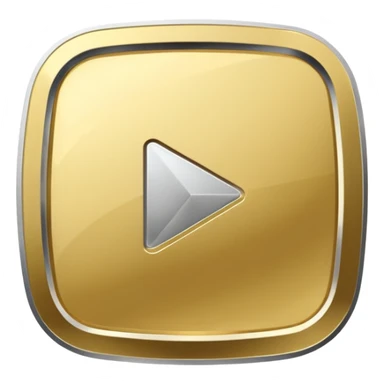 YouTube golden play button with silver edges sticker