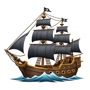 pirate sailing a ship in strome sea background sticker