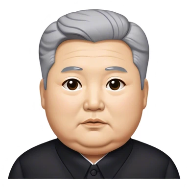 Chubby Grey haired Kim il sung wearing black sticker