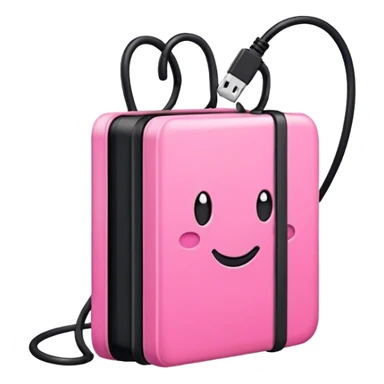 Pink Gift with black cable binders  sticker