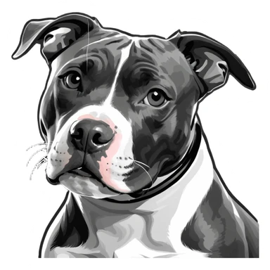 Black and white pitbull sticker