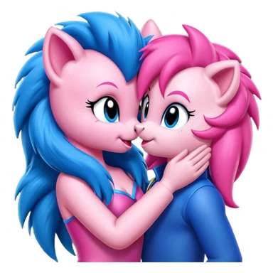 Pinkie Pie kissing Sonic  sticker