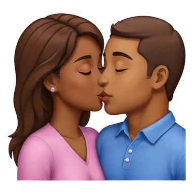 Pareja morena besándose  sticker