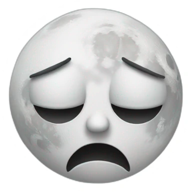 stressed moon face sticker