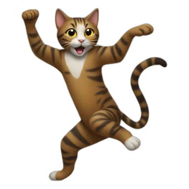 Cat dancing with human sticker