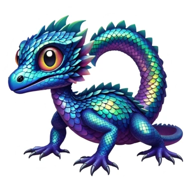 Vibrant dark dull Randomly-colored sparkly exotic Fakémon-creature sticker