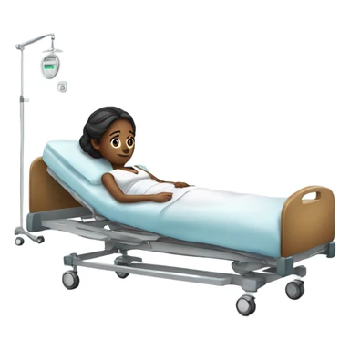 Realistic women in hospital bed sticker
