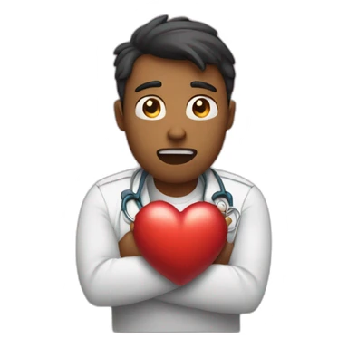 man clenching his heart as if he is having a heart attack sticker