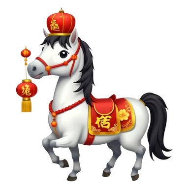 help me develop 10 emoji stickers, for CNY, cartoon horse stickers sticker