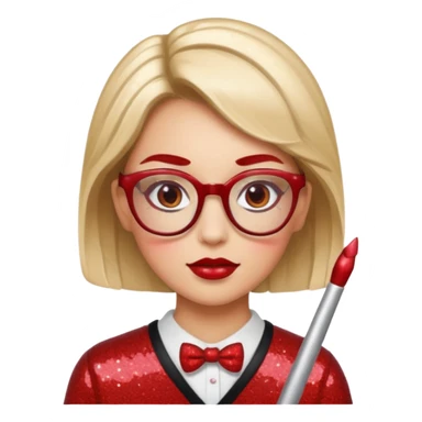 glitter red nerd sticker