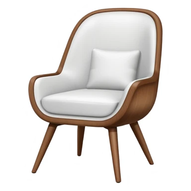 modern white chair with wood sticker