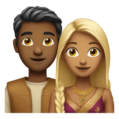 Pretty indian girl with blonde boyfriend sticker