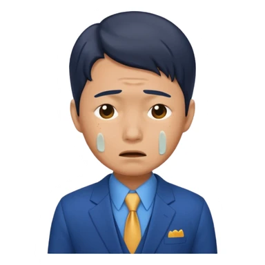 detective, asian, crying, bluye sticker