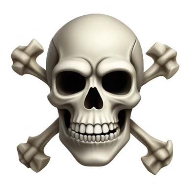 A Skull with two cracked bones crossed behind it, and has a reflection of a sportsfield for eyes. sticker