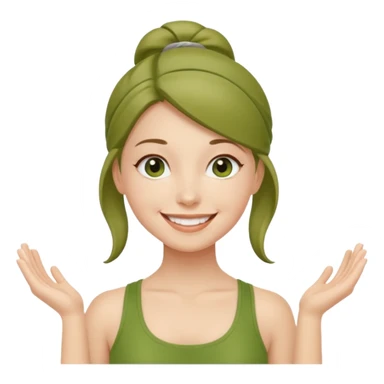 pilates girl in green olive set sticker