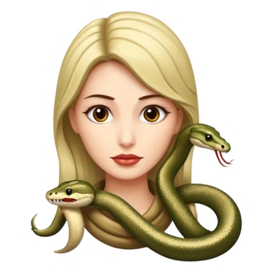 Woman with a very long snake neck  sticker