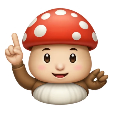 Mushroom flipping the bird sticker