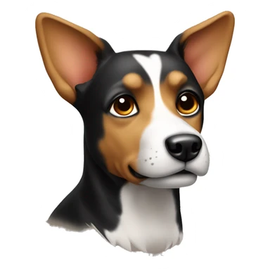black and tan dog with pointy ears white chest sticker