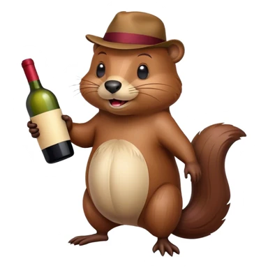 Beaver with wine sticker