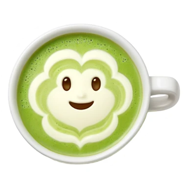 matcha latte top view sticker