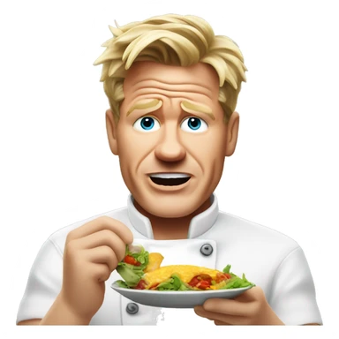 gordon Ramsey eating food sticker