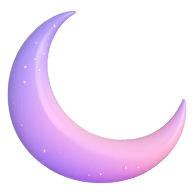 Sparkly glossy Pastel lilac-gradient crescent sticker