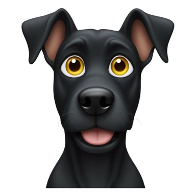 Black dog sniffing salt sticker