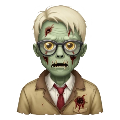 zombie with big glasses sticker