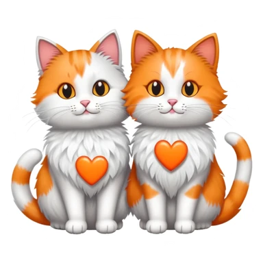 Cats with heart  sticker