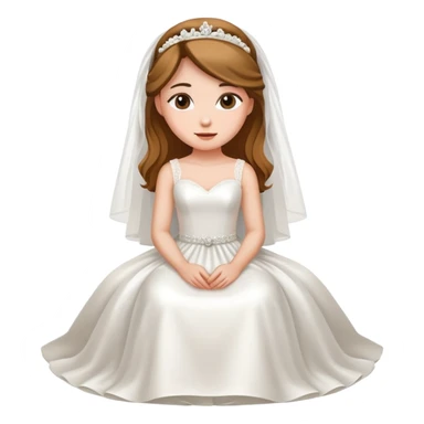 A beautiful girl wearing a wedding dress sitting sticker