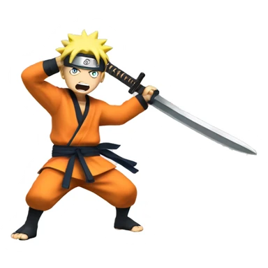 Naruto Uzumaki Throwing a sword sticker
