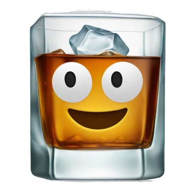 square cold glass with whiskey and icecubes sticker