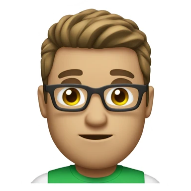 white nerd guy with brown with green t-shirt hair doing weight training sticker