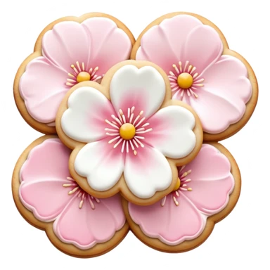 Cute Pastel pink and white Cherry Blossom Sakura Cookie sticker