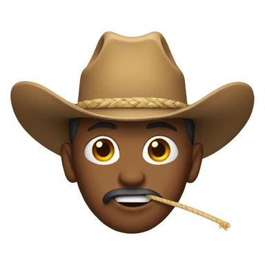Cowboy with straw in mouth sticker