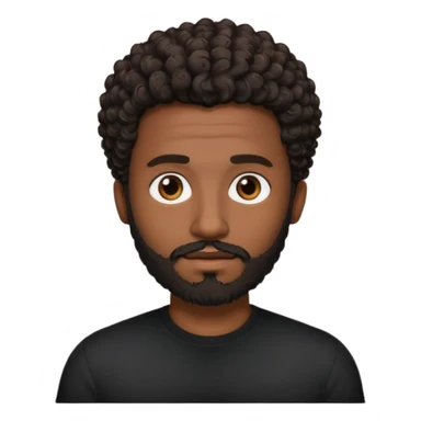 Dark brown skin man with a light beard and a curly   fade haircut with dark brown eyes sticker