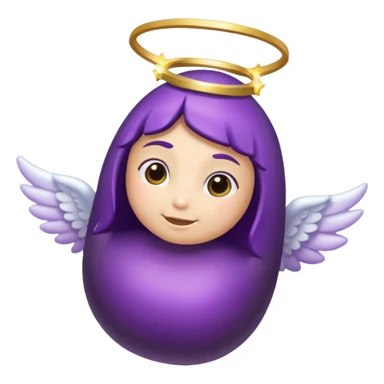 Eggplant from the side wearing an angel halo sticker