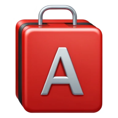 letter a in red box sticker